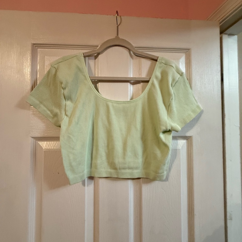 American Eagle Outfitters Mint Ribbed Crop Top